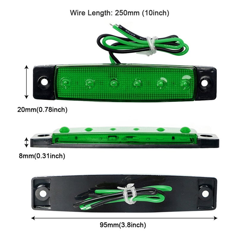 Shangyuan Green Marine Strip Lights - 6PCS Boat Interior Courtesy Lights, 12v White LED - Image 2